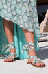 Sandales Wrap Foulard Soie "Crystal Python"